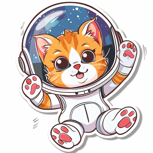 Cute and Adorable American Shorthair Expressive surreal Vinyl Decal Sticker for Car, Laptop, Tumbler and more # F018778