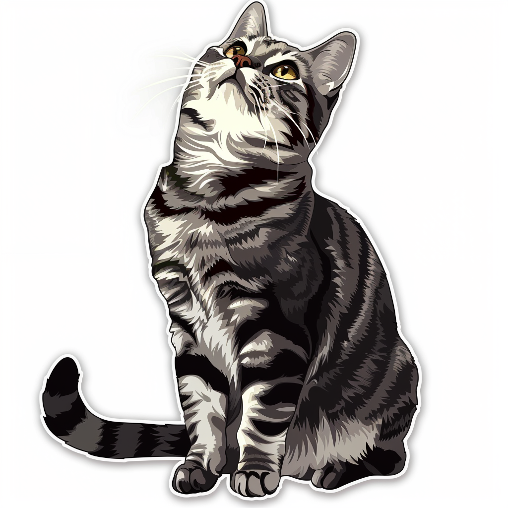 American Shorthair Cat majestic Expressive surreal Vinyl Decal Sticker for Car, Laptop, Tumbler and more # F018588