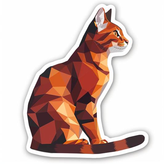 Abyssinian Cat astronaut majestic Expressive surreal Vinyl Decal Sticker for Car, Laptop, Tumbler and more # F021024-4" x 4"