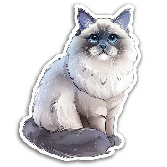 Ragdoll Cat Vinyl Decal Sticker for Car, Laptop, Tumbler and more # F010192