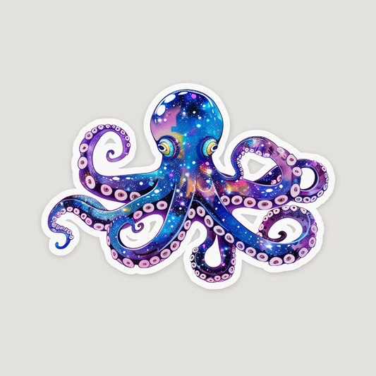 Sticker of a Octopus galaxy majestic Expressive surreal Vinyl Decal Sticker for Car, Laptop, Tumbler and more # F015678