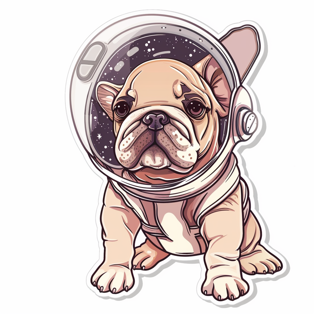 Bulldog Dog majestic Expressive surreal Vinyl Decal Sticker for Car, Laptop, Tumbler and more # F017707
