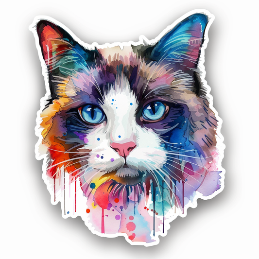 Ragdoll Cat Vinyl Decal Sticker for Car, Laptop, Tumbler and more # F010249