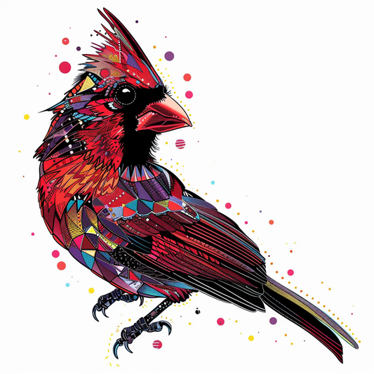 Cardinal Bird majestic Expressive surreal Vinyl Decal Sticker for Car, Laptop, Tumbler and more # F024225