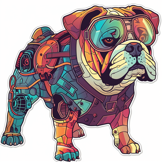 Bulldog Dog majestic Expressive surreal Vinyl Decal Sticker for Car, Laptop, Tumbler and more # F017539