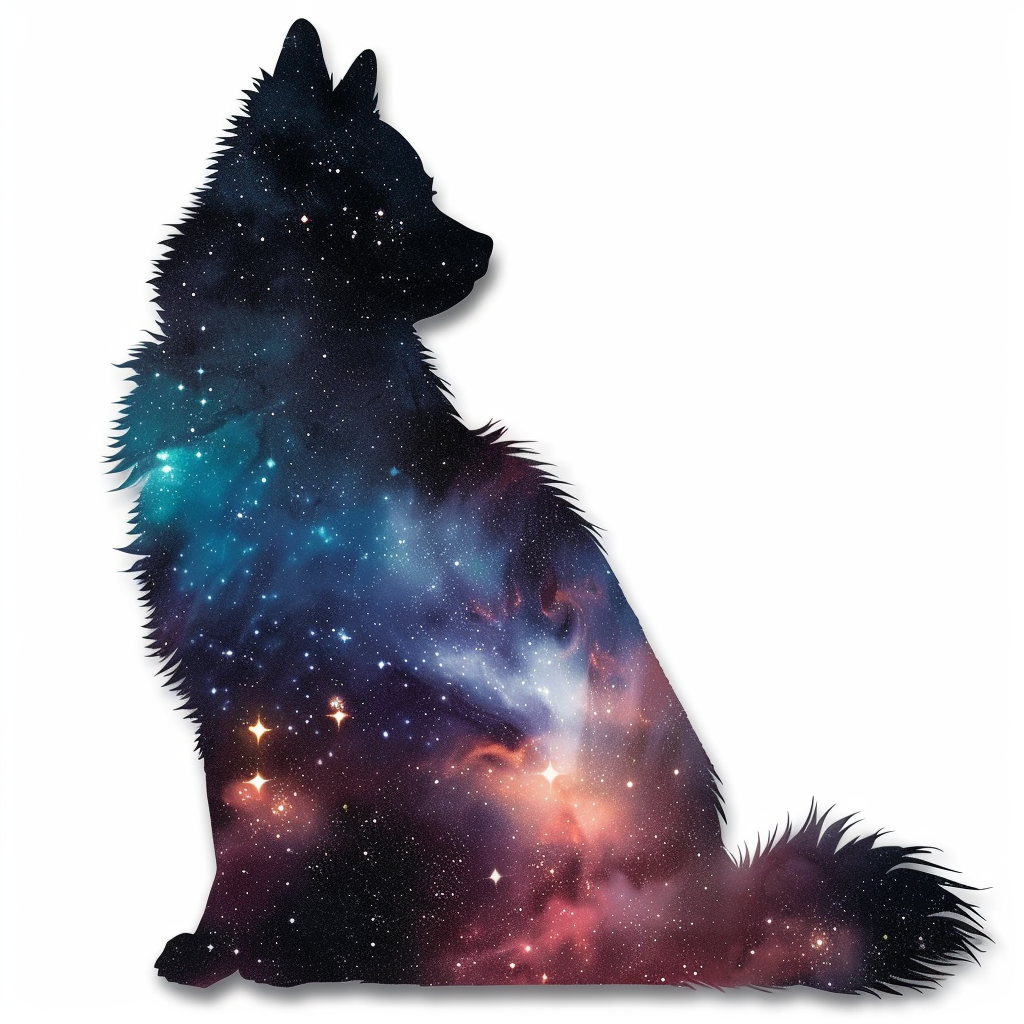 Sticker of a Pomeranian Dog galaxy majestic Expressive surreal Vinyl Decal Sticker for Car, Laptop, Tumbler and more # F013940