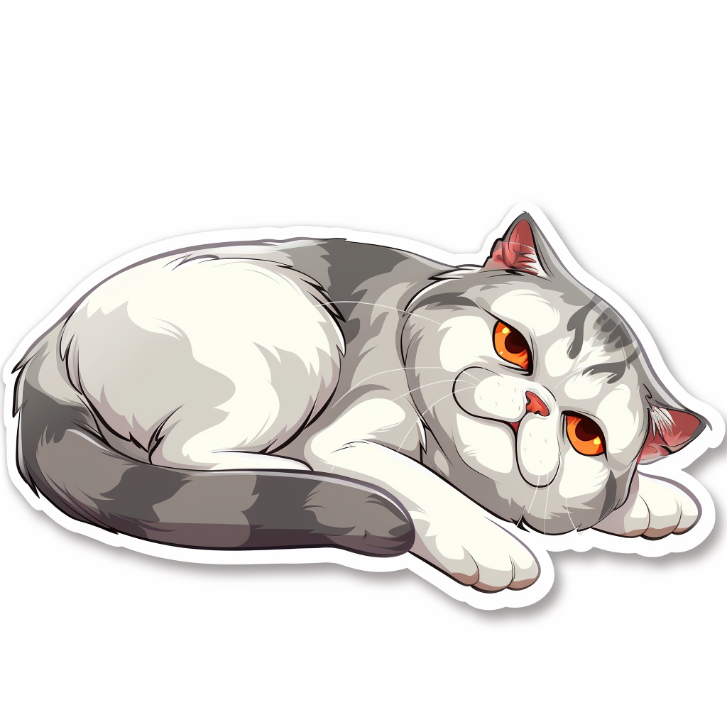 Scottish Fold cat Vinyl Decal Sticker for Car, Laptop, Tumbler and more # F07716