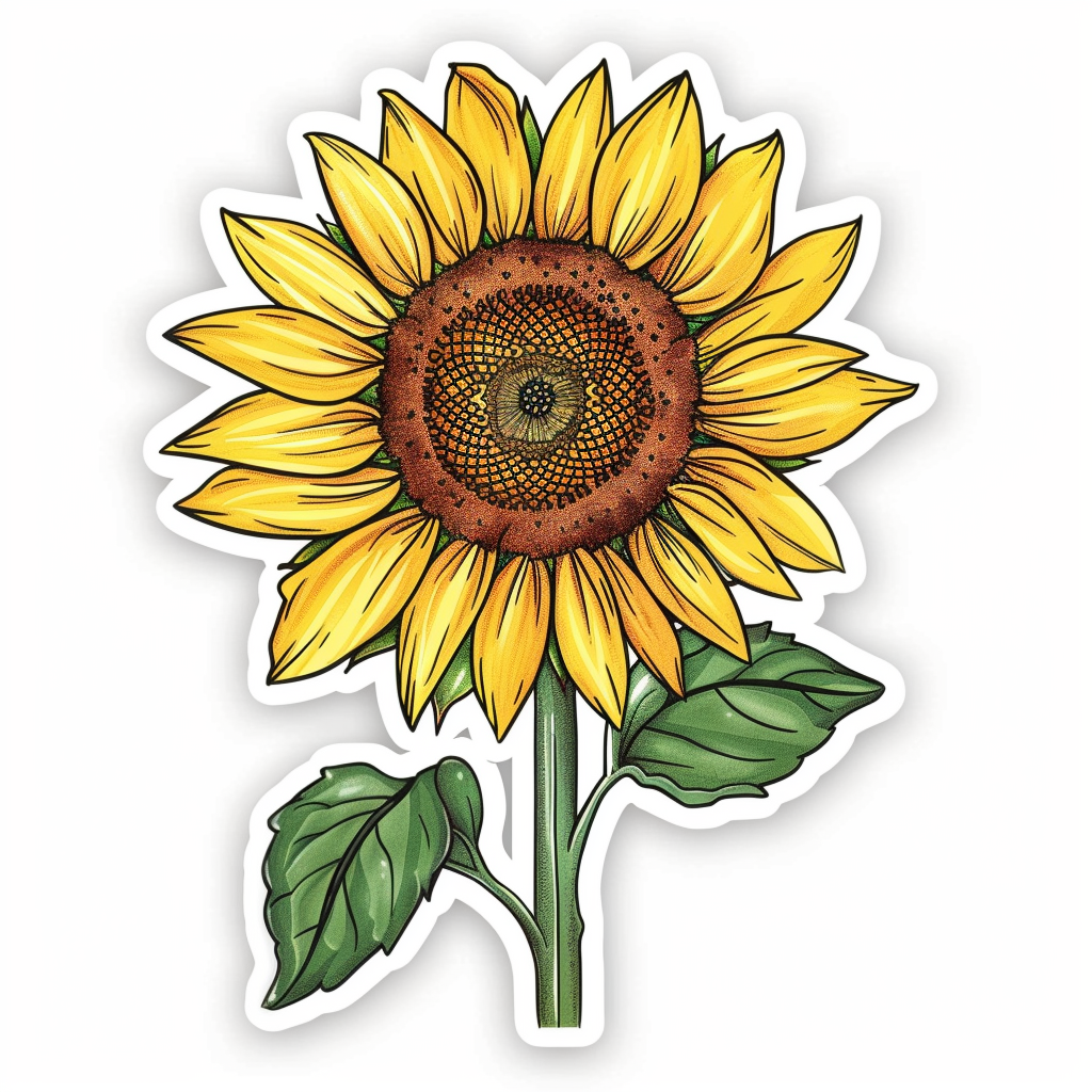 Sunflower flower majestic Expressive surreal Vinyl Decal Sticker for Car, Laptop, Tumbler and more # F023096