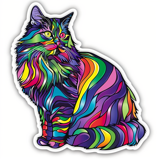 American Shorthair Cat majestic Expressive surreal Vinyl Decal Sticker for Car, Laptop, Tumbler and more # F019847-4" x 4"