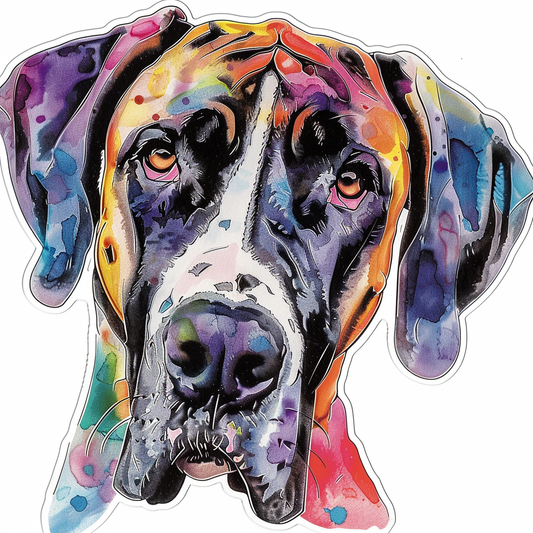 Great Dane Dog Expressive surreal Vinyl Decal Sticker for Car, Laptop, Tumbler and more # F022639