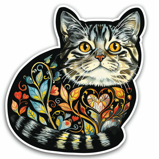 American Shorthair Cat majestic Expressive surreal Vinyl Decal Sticker for Car, Laptop, Tumbler and more # F018850