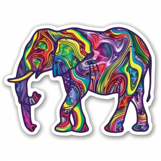 Elephant Expressive surreal Vinyl Decal Sticker for Car, Laptop, Tumbler and more # F022185-4" x 4"