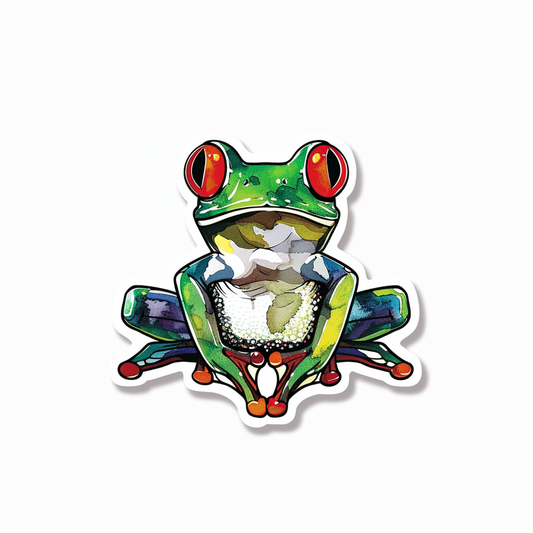 Sticker of a Frog majestic Expressive surreal Vinyl Decal Sticker for Car, Laptop, Tumbler and more # F016769