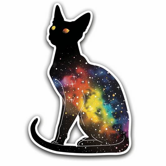 Adorable Cornish Rex Cat Expressive surreal Vinyl Decal Sticker for Car, Laptop, Tumbler and more # F021502-4" x 4"