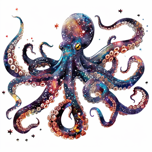 Sticker of a Octopus galaxy majestic Expressive surreal Vinyl Decal Sticker for Car, Laptop, Tumbler and more # F015591