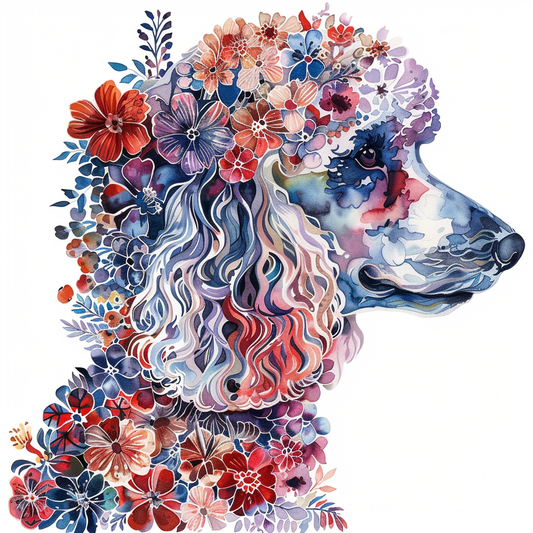 Poodle Dog floral Vinyl Decal Sticker for Car, Laptop, Tumbler and more # F012516