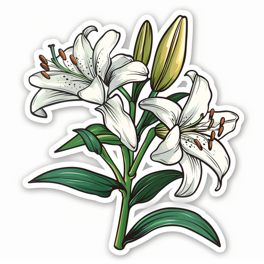 Lily flower majestic Expressive surreal Vinyl Decal Sticker for Car, Laptop, Tumbler and more # F023231