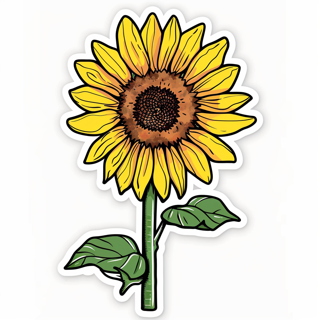 Sunflower flower majestic Expressive surreal Vinyl Decal Sticker for Car, Laptop, Tumbler and more # F023117