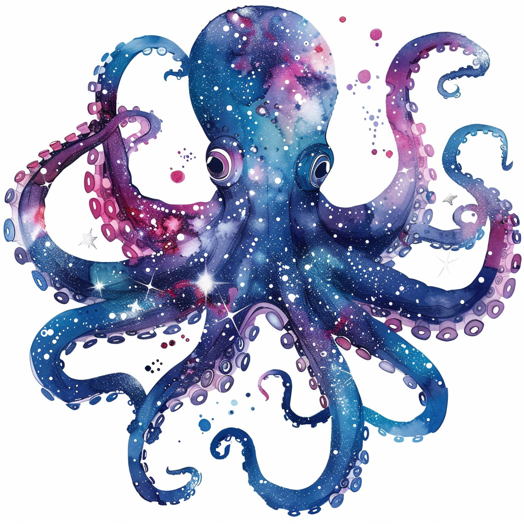 Sticker of a Octopus galaxy majestic Expressive surreal Vinyl Decal Sticker for Car, Laptop, Tumbler and more # F015637