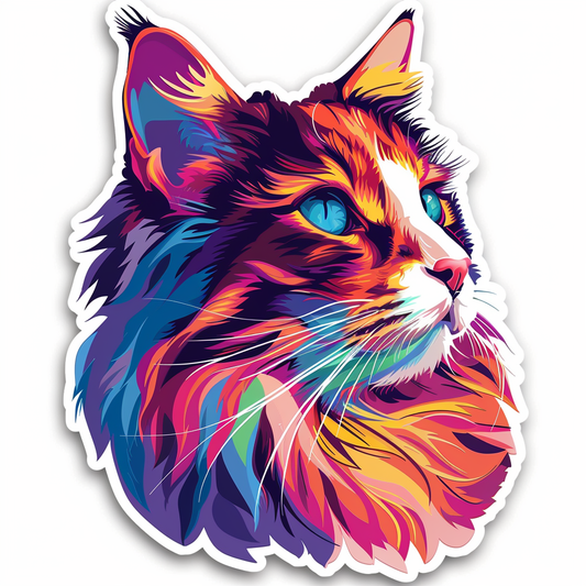 Adorable Turkish Angora Cat  Vinyl Decal Sticker for Car, Laptop, Tumbler and more # F020891-4" x 4"