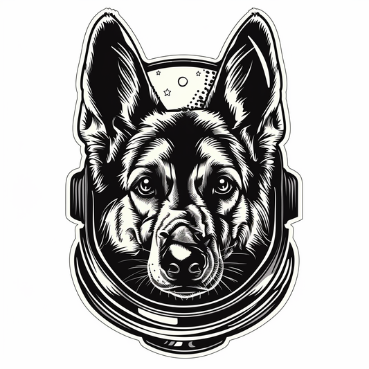 German Shepherd Dog astronaut Vinyl Decal Sticker for Car, Laptop, Tumbler and more # F011710