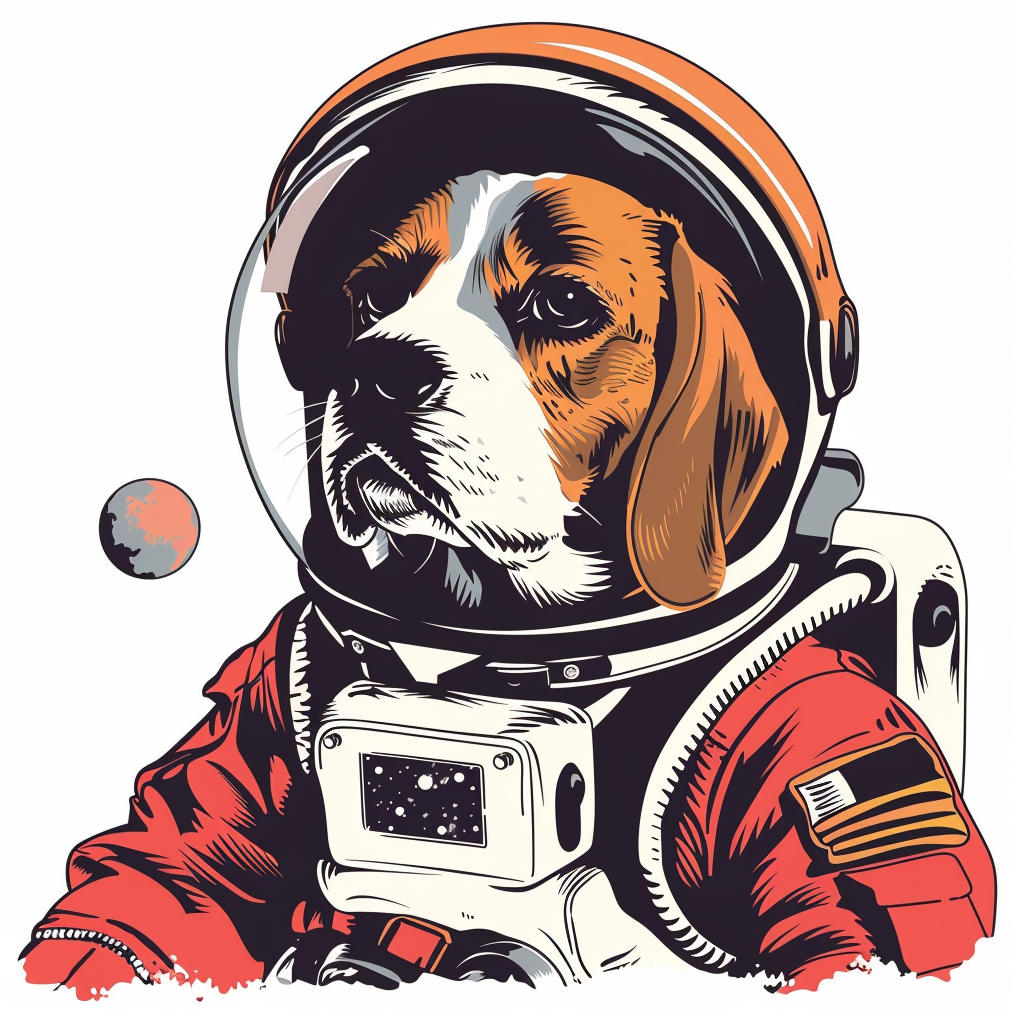 Beagle dog astronaut Vinyl Decal Sticker for Car, Laptop, Tumbler and more # F011971