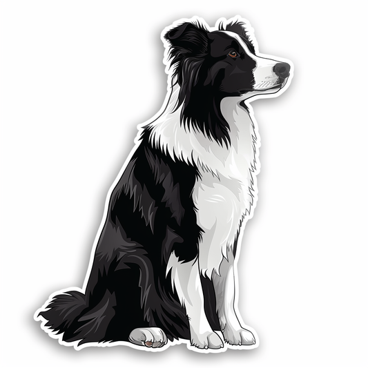 Border Collie Dog majestic Expressive surreal Vinyl Decal Sticker for Car, Laptop, Tumbler and more # F021779-4" x 4"