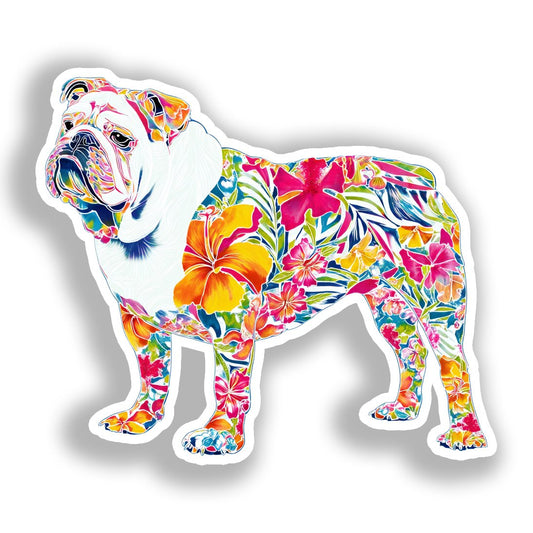 Bulldog English Dog Vinyl Decal Sticker for Car, Laptop, Tumbler and more # A018901-4" x 4"