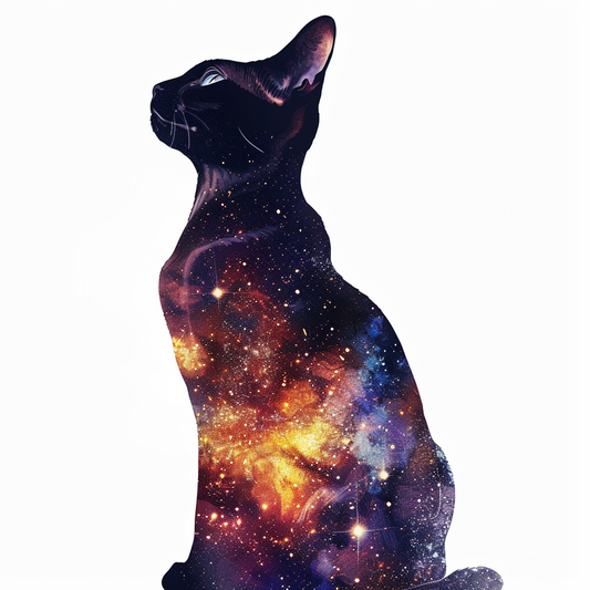 Abyssinian Cat astronaut majestic Expressive surreal Vinyl Decal Sticker for Car, Laptop, Tumbler and more # F021200-4" x 4"