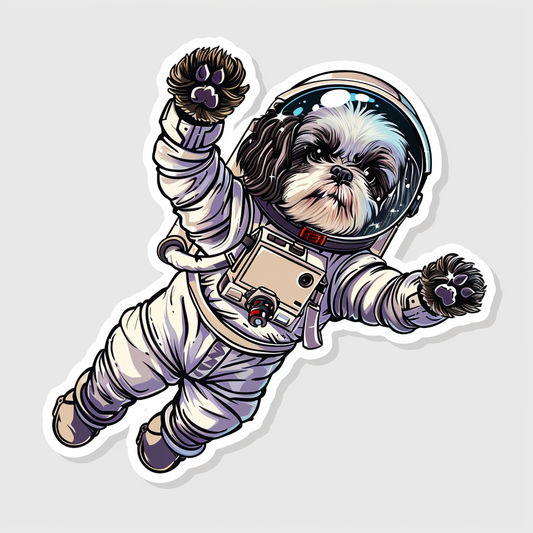 Adorable Shih Tzu Dog Expressive surreal Vinyl Decal Sticker for Car, Laptop, Tumbler and more # F018465