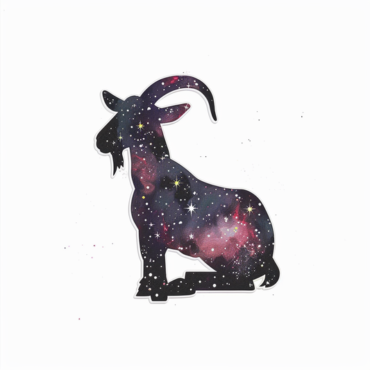 Goat majestic Expressive surreal Vinyl Decal Sticker for Car, Laptop, Tumbler and more # F020676-4" x 4"