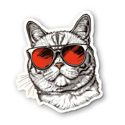 Burmese Cat wearing sunglasses Vinyl Decal Sticker for Car, Laptop, Tumbler and more # F010693
