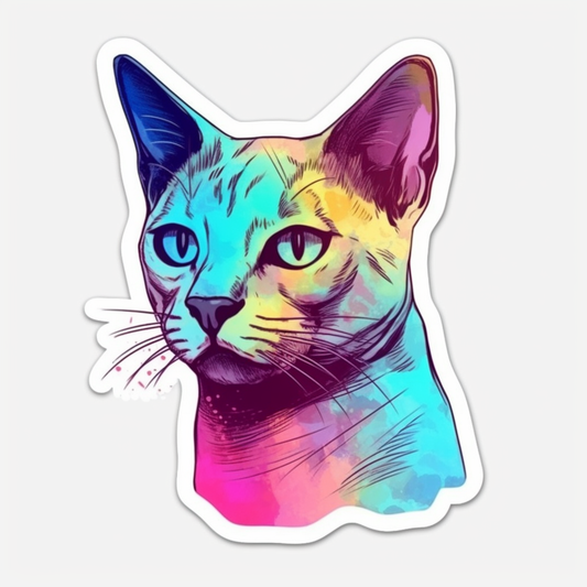 Burmese Cat Vinyl Decal Sticker for Car, Laptop, Tumbler and more # F010732