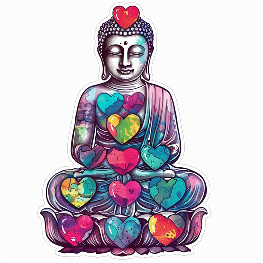 Sticker of a Buddha majestic Expressive surreal Vinyl Decal Sticker for Car, Laptop, Tumbler and more # F017225