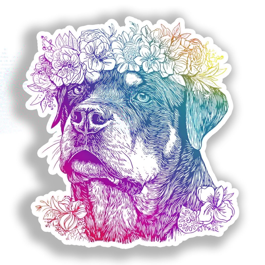 Rottweiler Dog Vinyl Decal Sticker for Car, Laptop, Tumbler and more # A018234-4" x 4"
