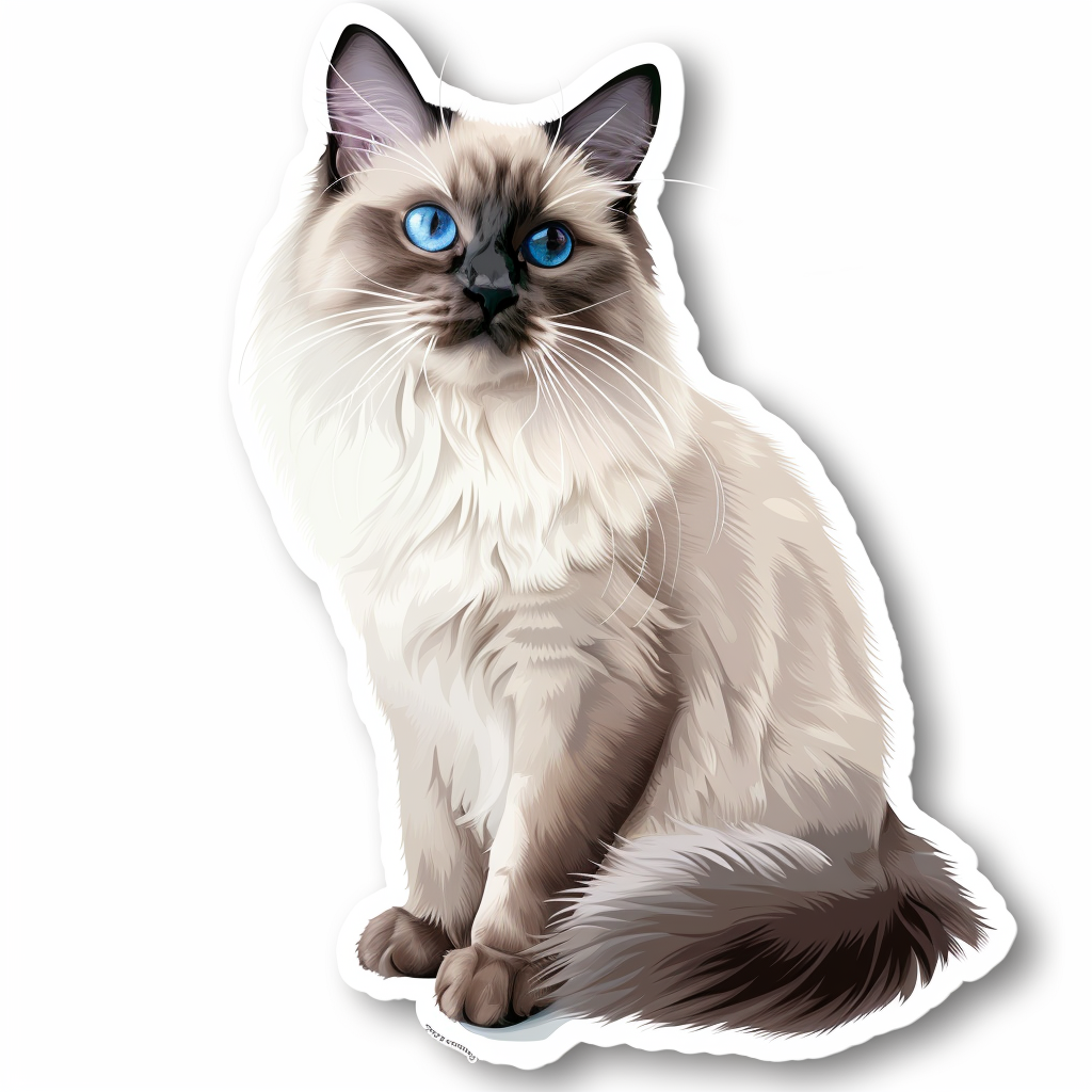 Ragdoll Cat Vinyl Decal Sticker for Car, Laptop, Tumbler and more # F010212