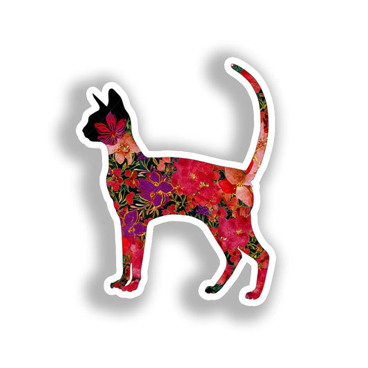 Oriental Shorthair Cat Vinyl Decal Sticker for Car, Laptop, Tumbler and more # A019344-4" x 4"