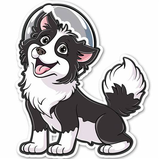 Sticker of a Border Collie Dog majestic Expressive surreal Vinyl Decal Sticker for Car, Laptop, Tumbler and more # F021921