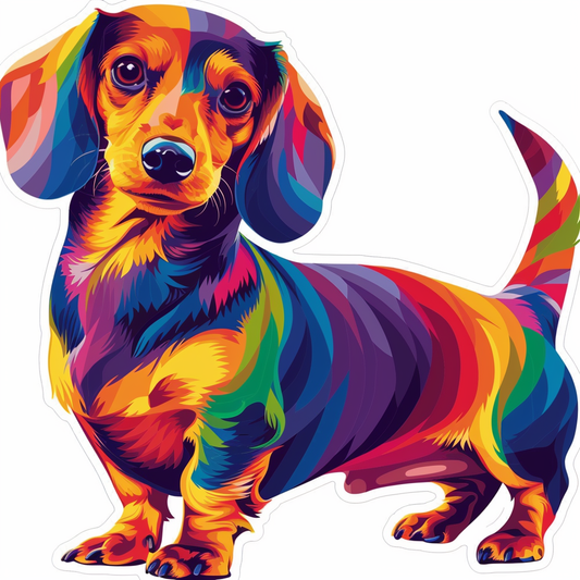 Dachshund Dog cartoon Vinyl Decal Sticker for Car, Laptop, Tumbler and more # F012924