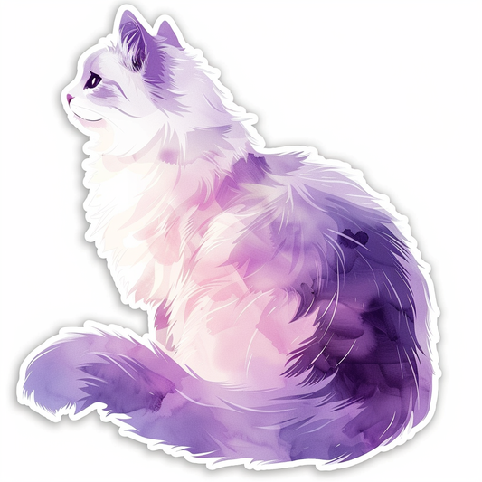 Adorable Turkish Angora Cat  Vinyl Decal Sticker for Car, Laptop, Tumbler and more # F020895-4" x 4"