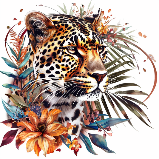 Leopard majestic Expressive surreal Vinyl Decal Sticker for Car, Laptop, Tumbler and more # F022422