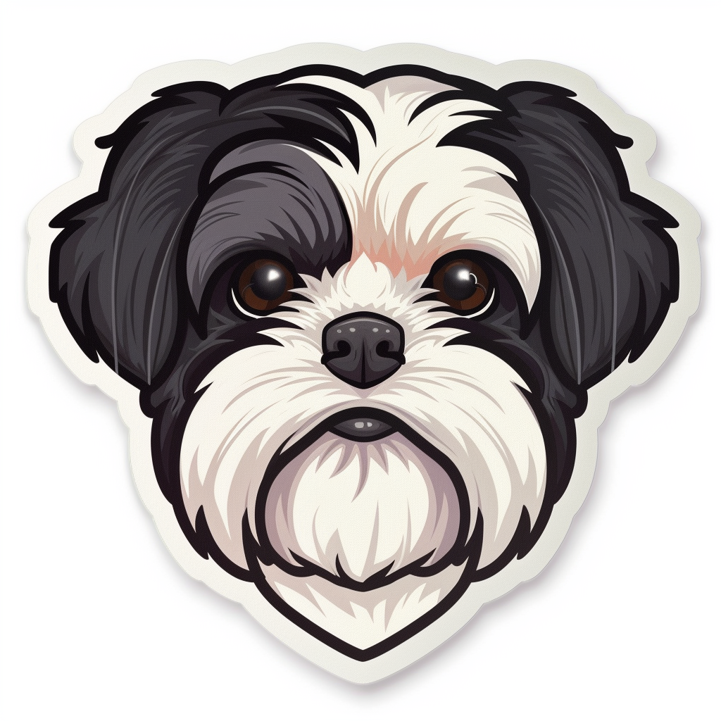Adorable Shih Tzu Dog Expressive surreal Vinyl Decal Sticker for Car, Laptop, Tumbler and more # F018287