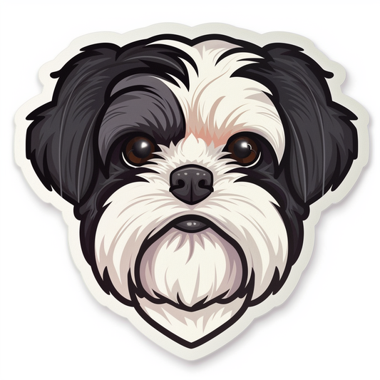 Adorable Shih Tzu Dog Expressive surreal Vinyl Decal Sticker for Car, Laptop, Tumbler and more # F018287