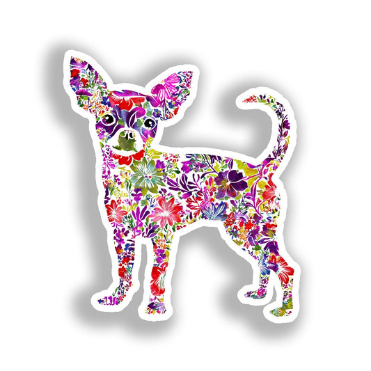 Chihuahua Dog Vinyl Decal Sticker for Car, Laptop, Tumbler and more # A017915-4" x 4"