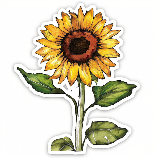 Sunflower flower majestic Expressive surreal Vinyl Decal Sticker for Car, Laptop, Tumbler and more # F023110