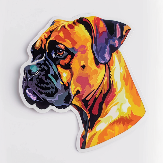 Boxer DogWhite  Vinyl Decal Sticker for Car, Laptop, Tumbler and more # F07463