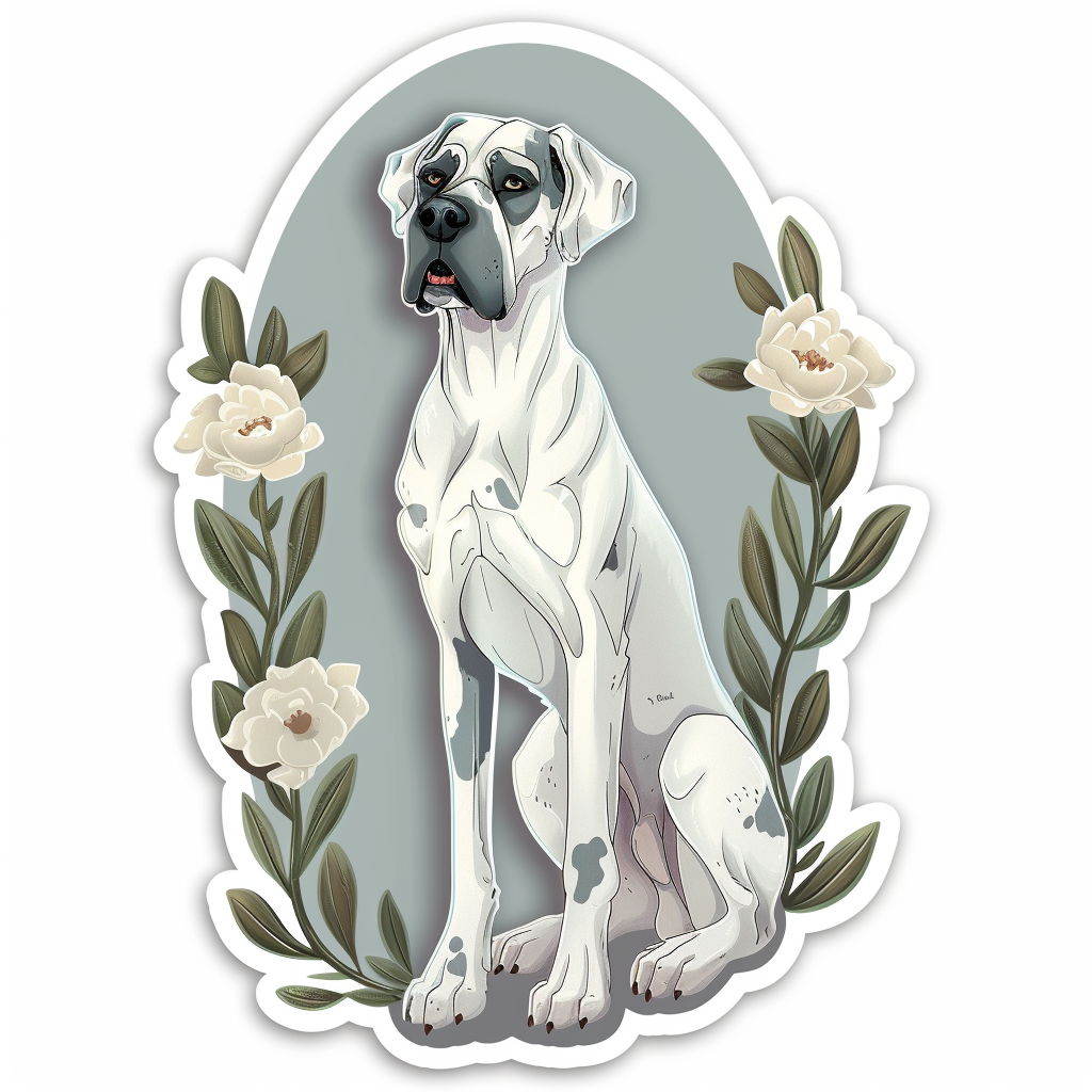 Great Dane Dog Expressive surreal Vinyl Decal Sticker for Car, Laptop, Tumbler and more # F022877