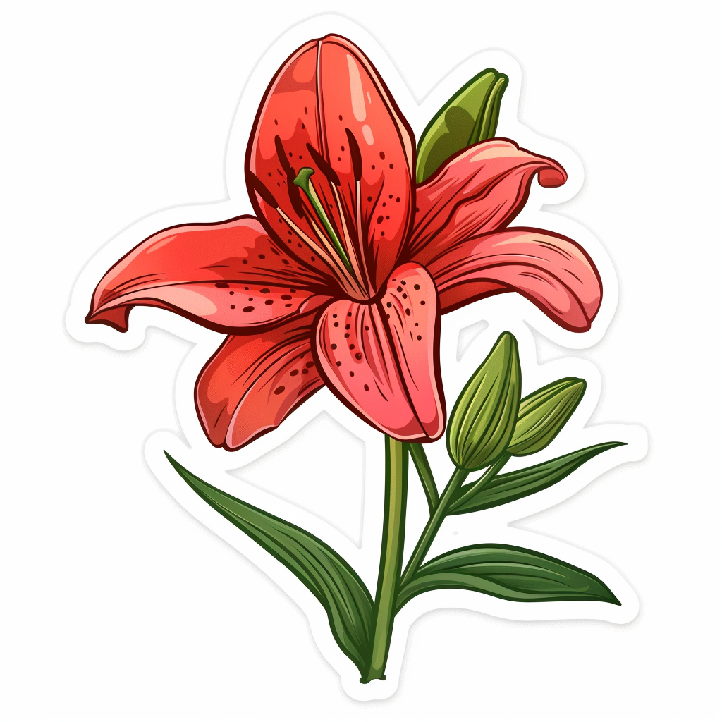 Lily flower majestic Expressive surreal Vinyl Decal Sticker for Car, Laptop, Tumbler and more # F023296