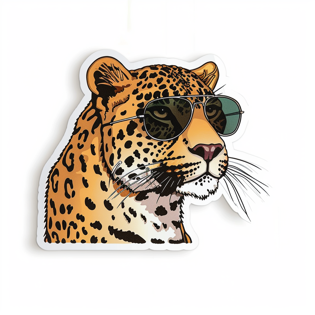 Leopard majestic Expressive surreal Vinyl Decal Sticker for Car, Laptop, Tumbler and more # F022444