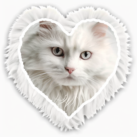 Adorable Turkish Angora Cat  Vinyl Decal Sticker for Car, Laptop, Tumbler and more # F020955-4" x 4"